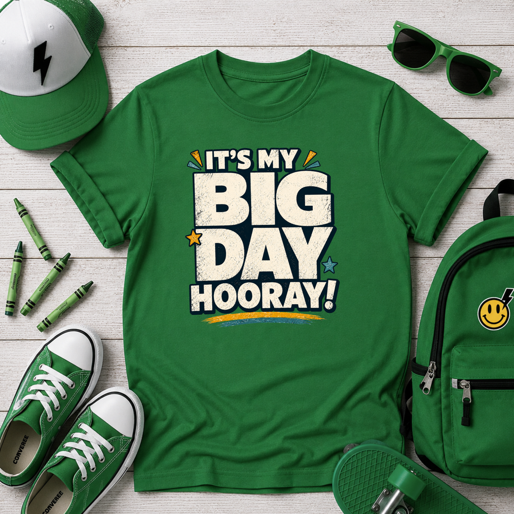 Kids T-Shirt "It’s My Big Day Hooray!" Birthday Tee