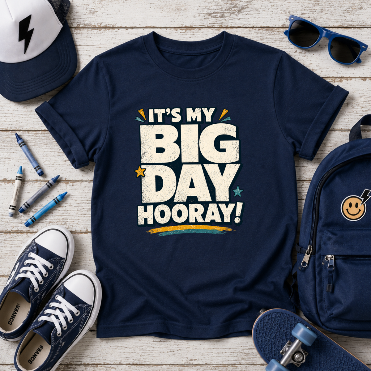 Kids T-Shirt "It’s My Big Day Hooray!" Birthday Tee