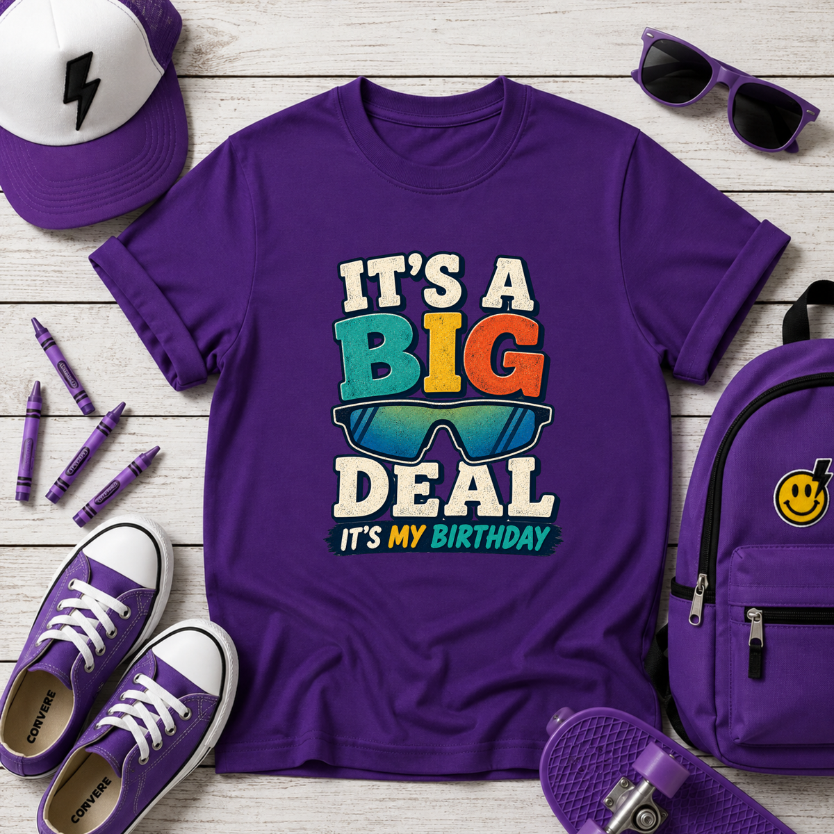 Kids Birthday Tee "It's a Big Deal" Sunglasses Graphic