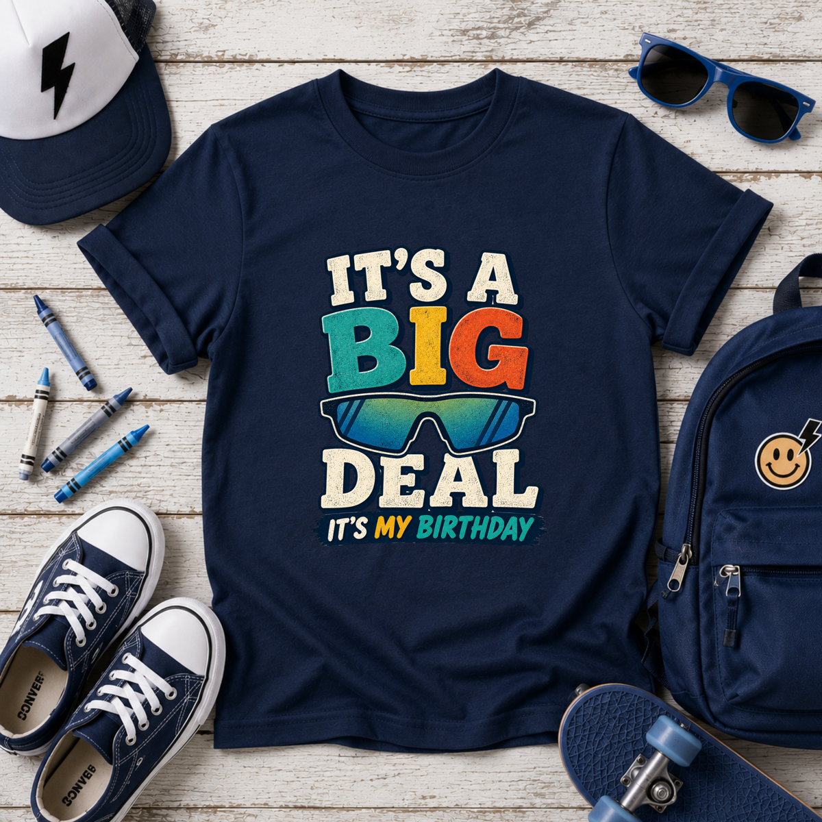 Kids Birthday Tee "It's a Big Deal" Sunglasses Graphic