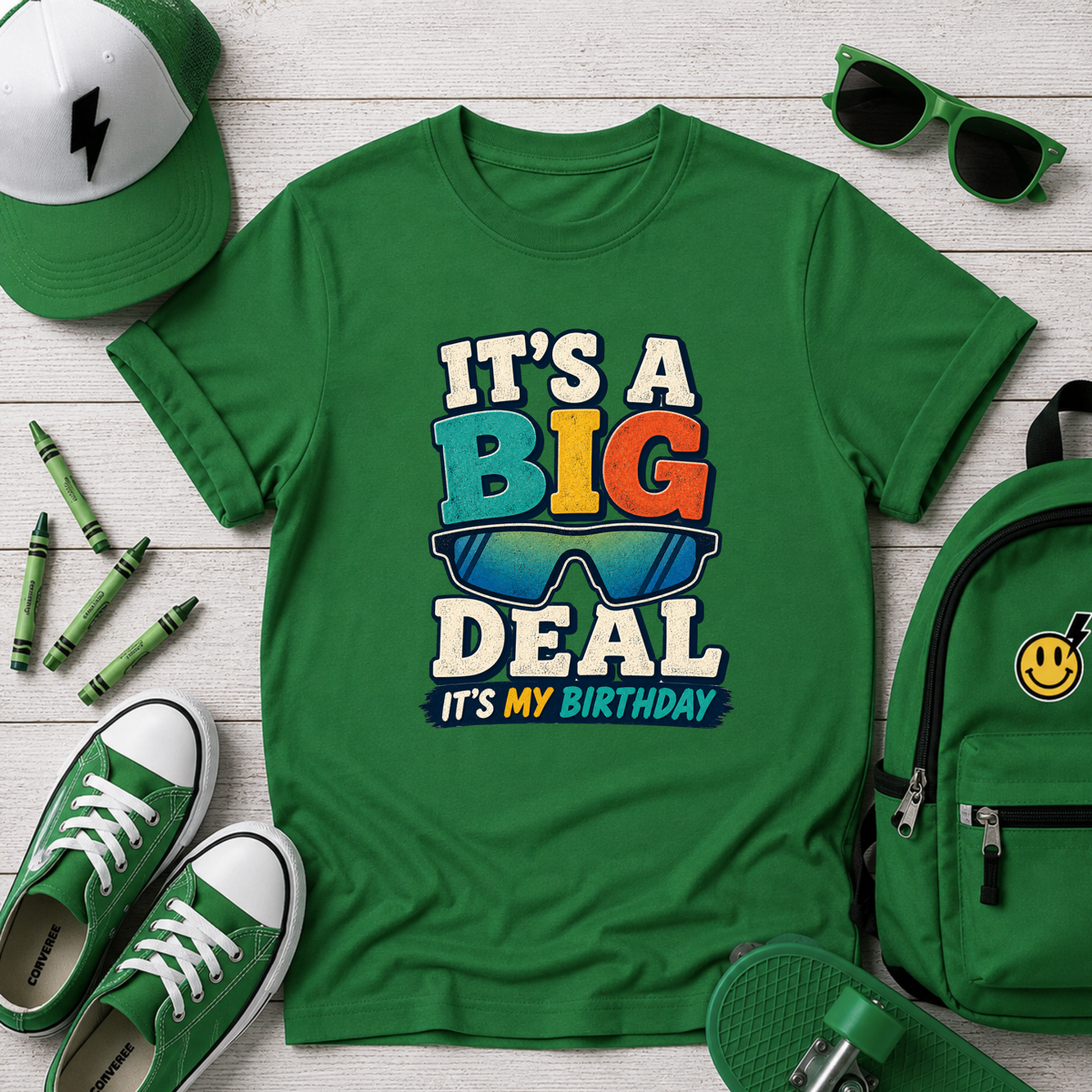 Kids Birthday Tee "It's a Big Deal" Sunglasses Graphic