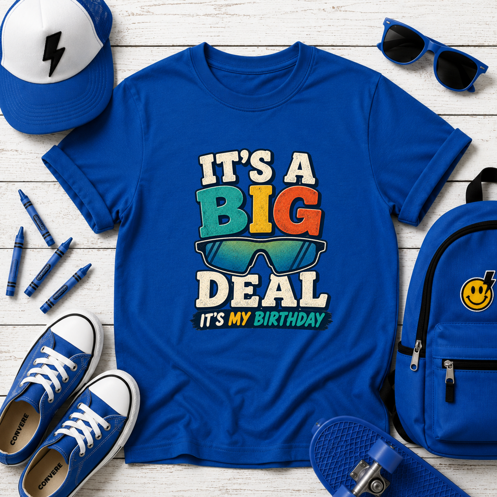 Kids Birthday Tee "It's a Big Deal" Sunglasses Graphic