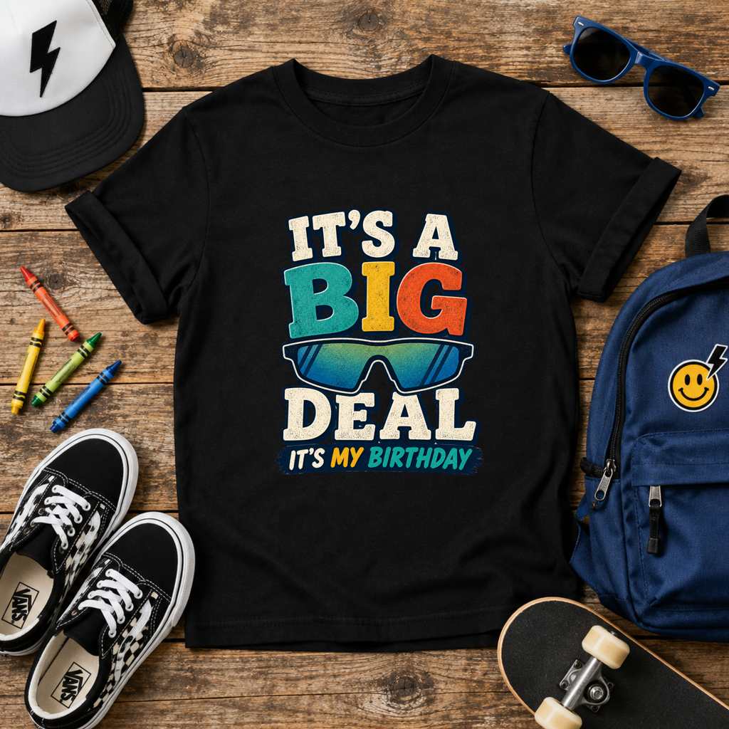 Kids Birthday Tee "It's a Big Deal" Sunglasses Graphic