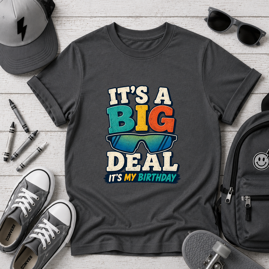 Kids Birthday Tee "It's a Big Deal" Sunglasses Graphic
