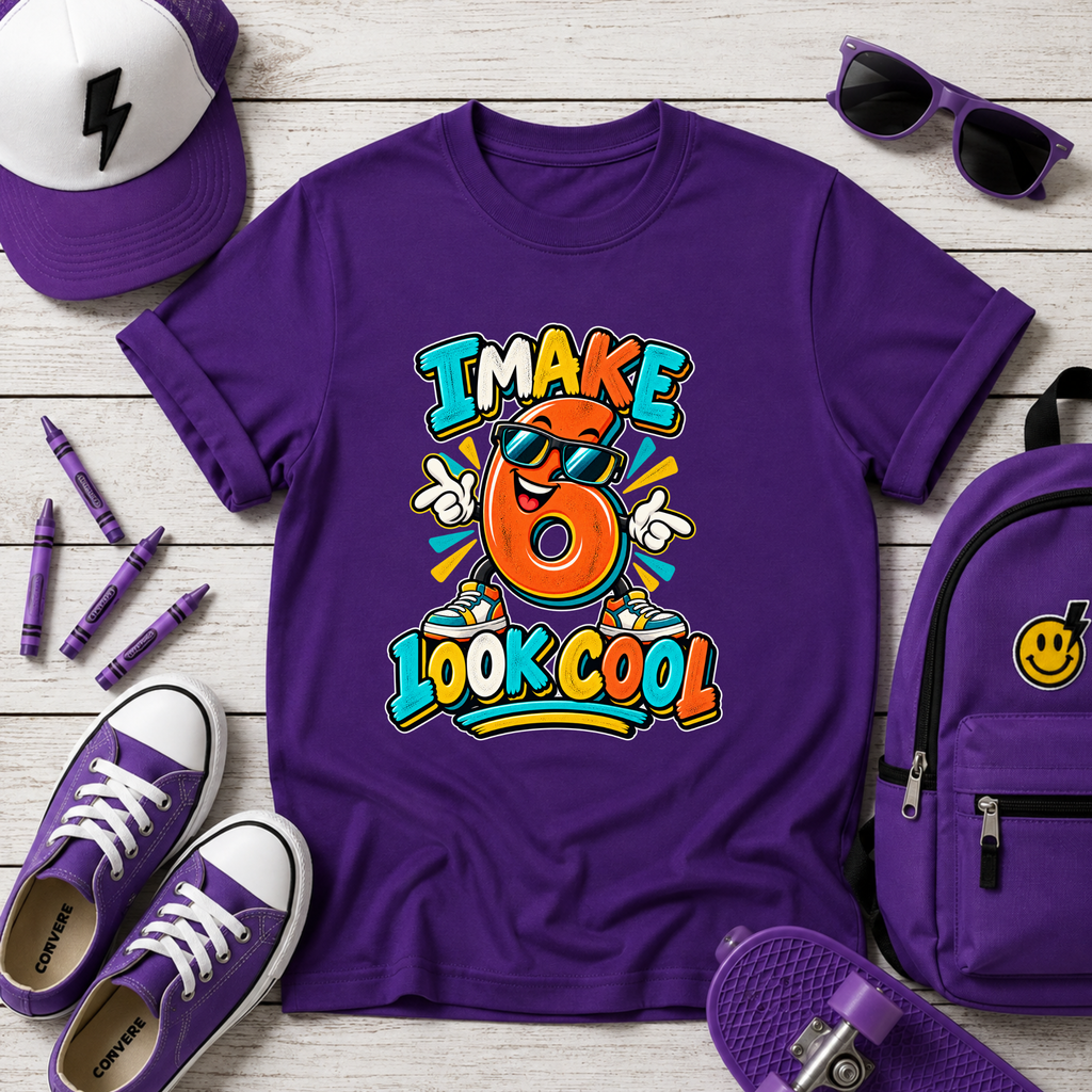 Kids Tee "I Make 6 Look Cool" Birthday Shirt (Age 6)