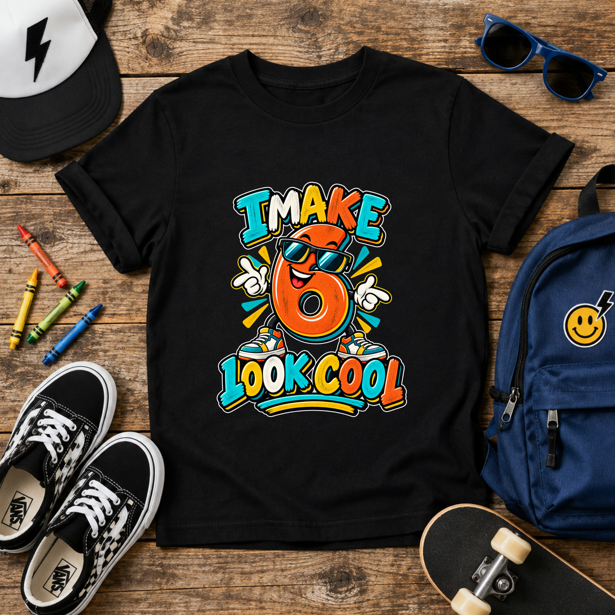 Kids Tee "I Make 6 Look Cool" Birthday Shirt (Age 6)