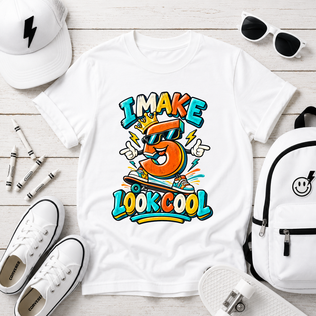 Kids 5th Birthday "I Make 5 Look Cool" T-Shirt