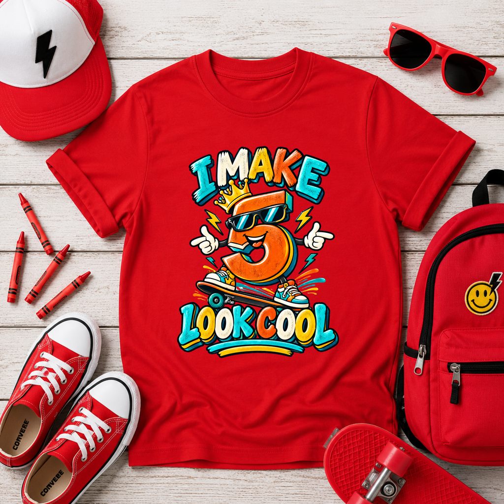 Kids 5th Birthday "I Make 5 Look Cool" T-Shirt