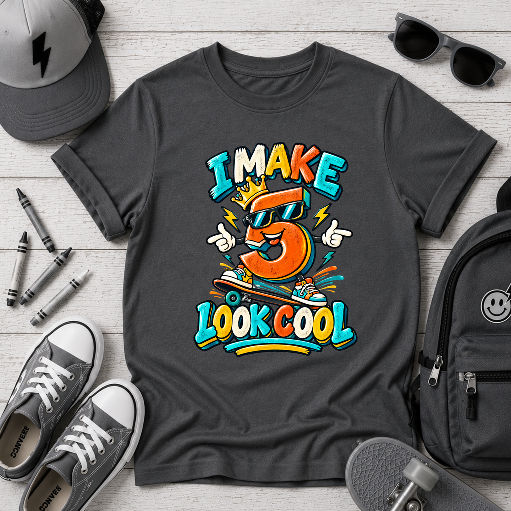 Kids 5th Birthday "I Make 5 Look Cool" T-Shirt