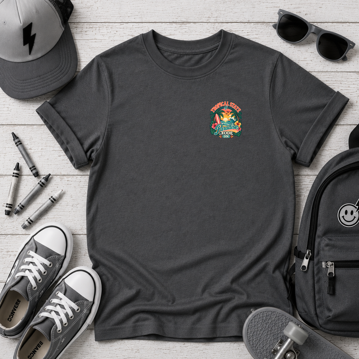 Kids Tee Cute Colorful Tropical Graphic T-shirt