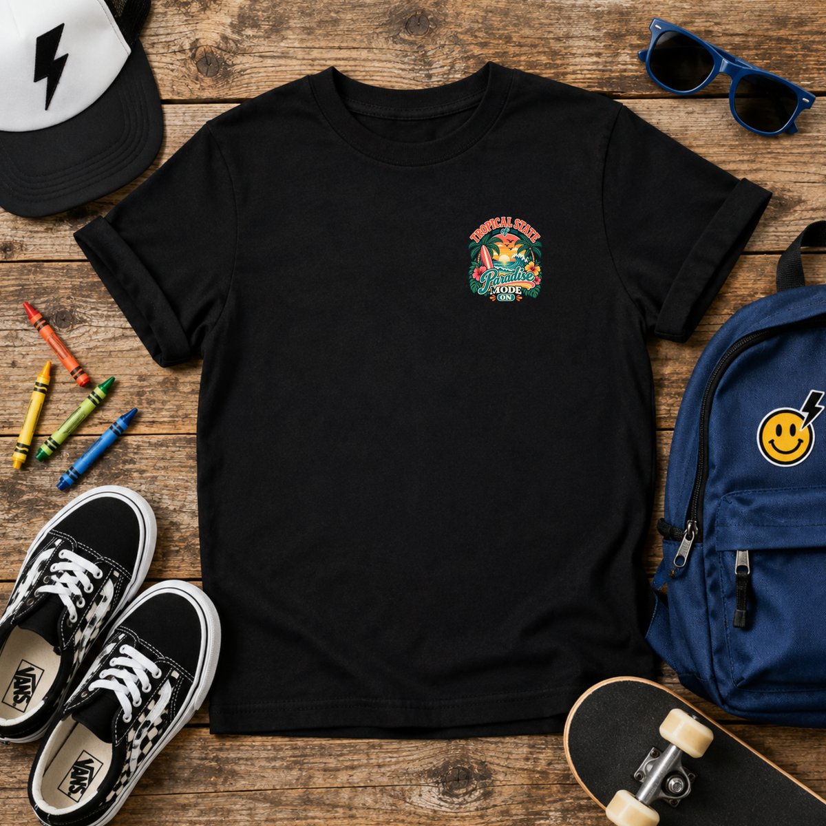 Kids Tee Cute Colorful Tropical Graphic T-shirt