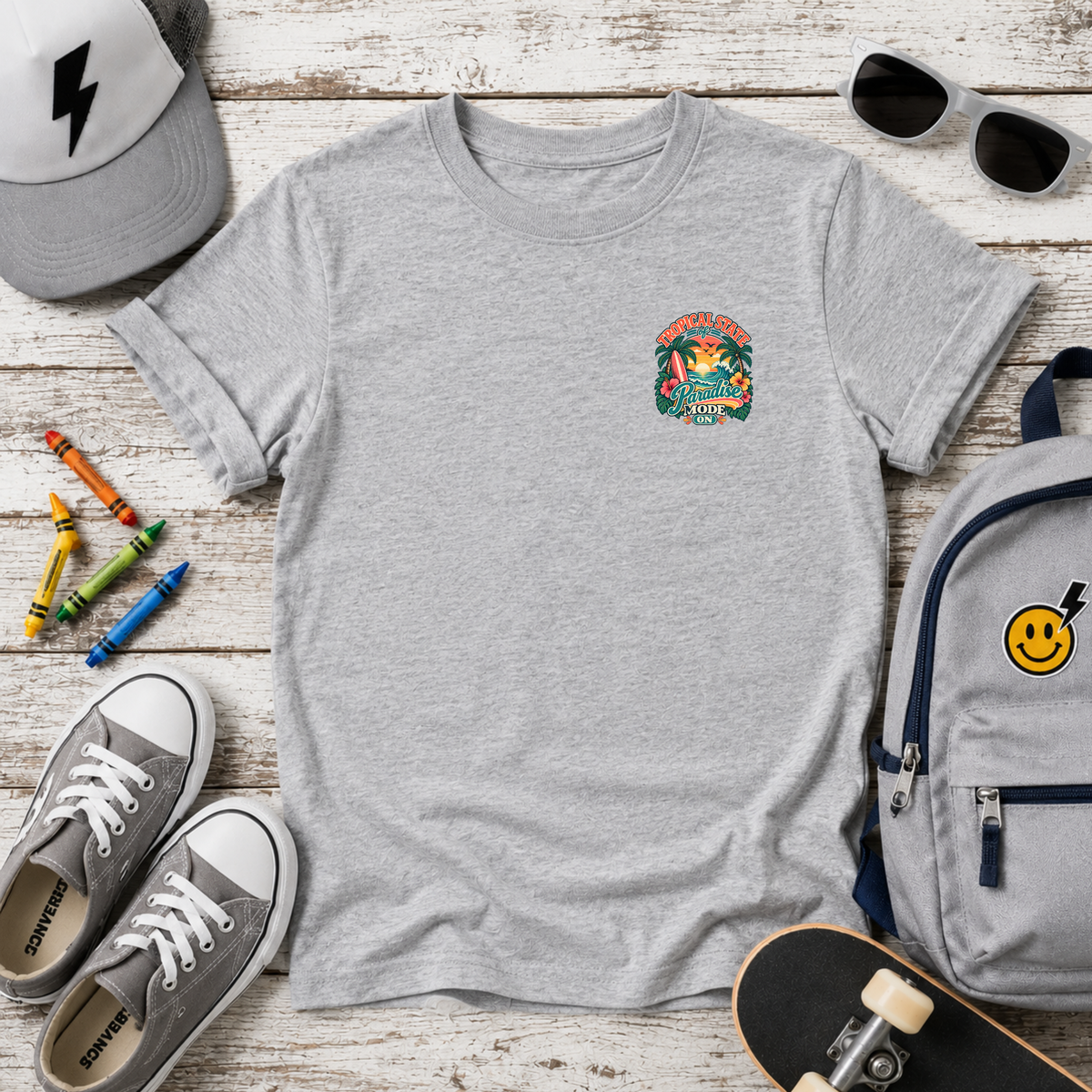 Kids Tee Cute Colorful Tropical Graphic T-shirt
