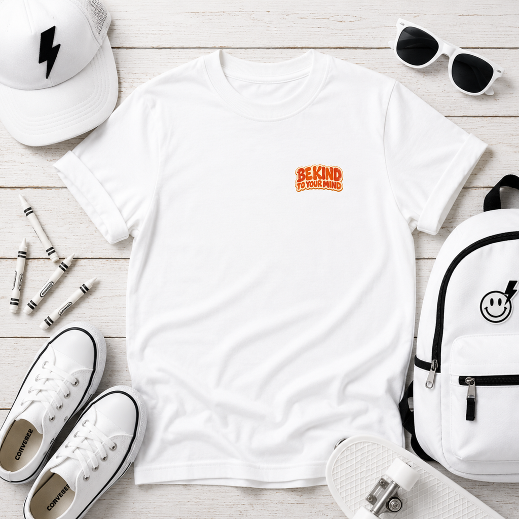 Kids Tee 'Be Kind to Your Mind' Retro Mental Health Awareness Shirt