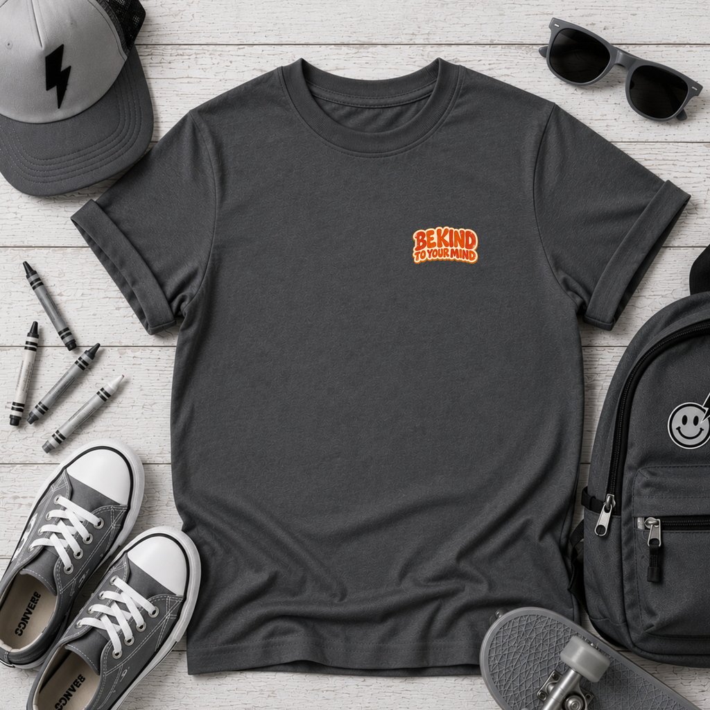 Kids Tee 'Be Kind to Your Mind' Retro Mental Health Awareness Shirt