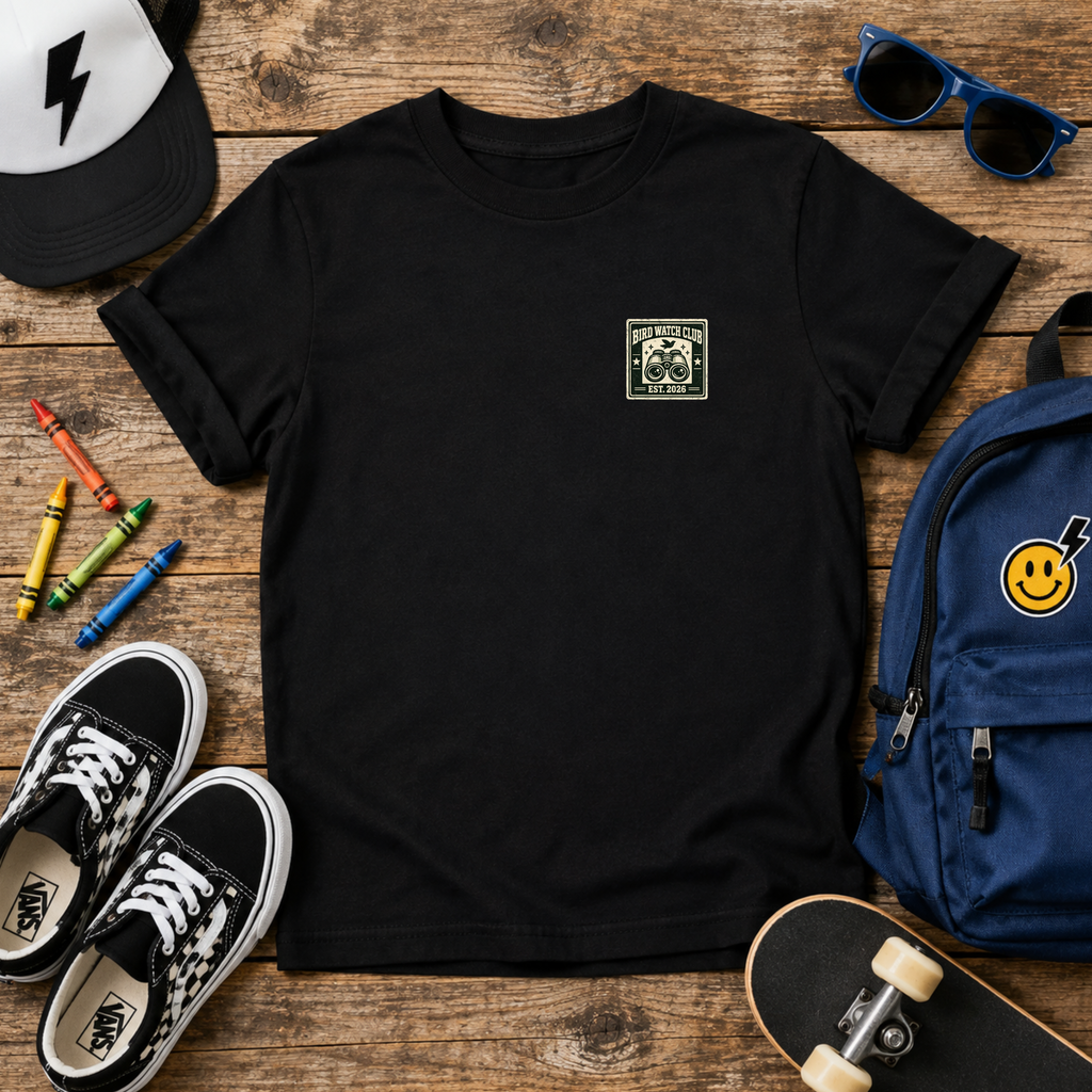 Kids Tee - Tiny Camper Patch Graphic | Adventure Camper Kids T-Shirt