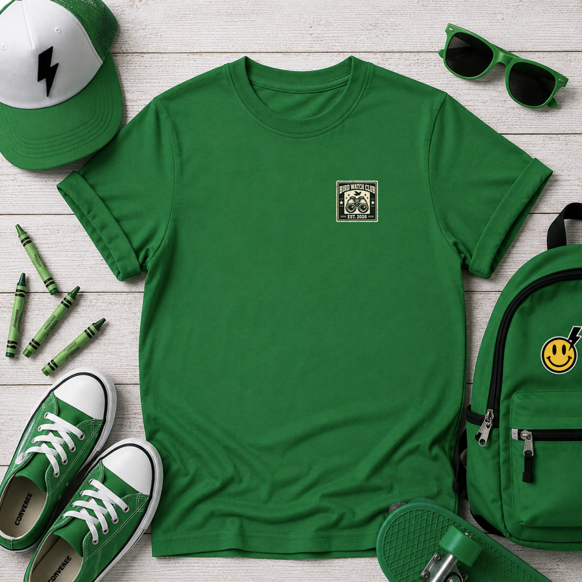 Kids Tee - Tiny Camper Patch Graphic | Adventure Camper Kids T-Shirt