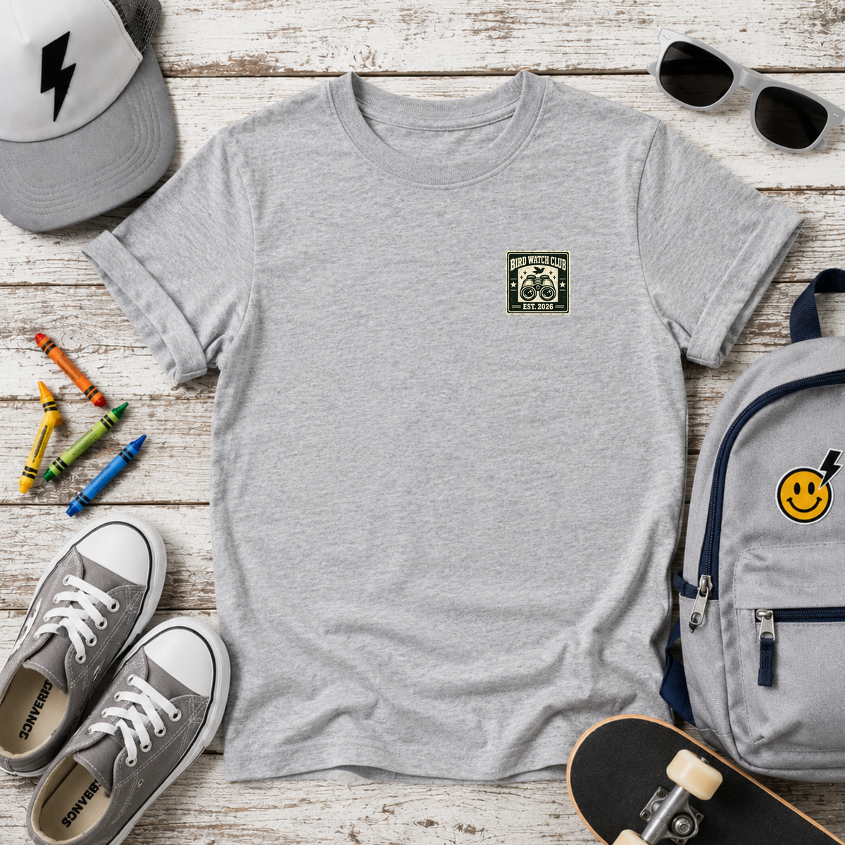 Kids Tee - Tiny Camper Patch Graphic | Adventure Camper Kids T-Shirt
