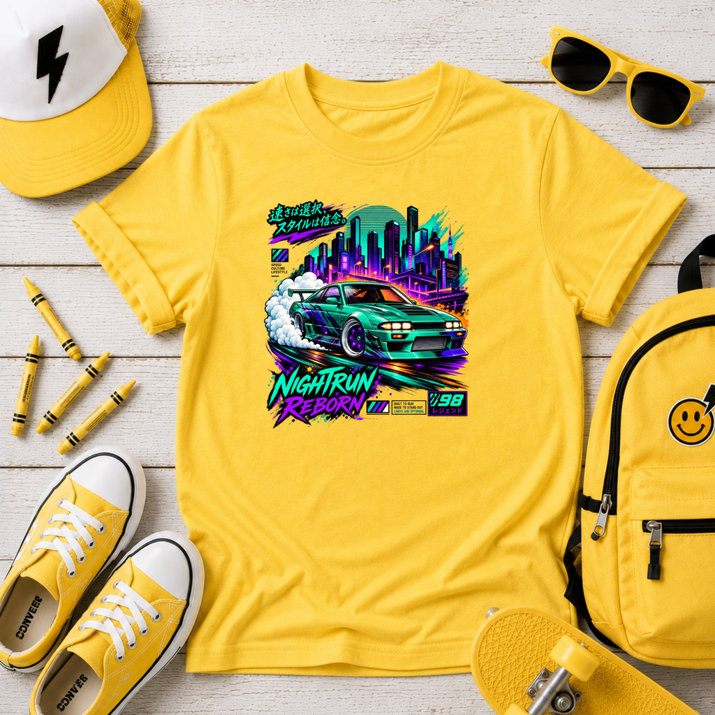 Boys Graphic "Nightrun Retro Racing" T-Shirt