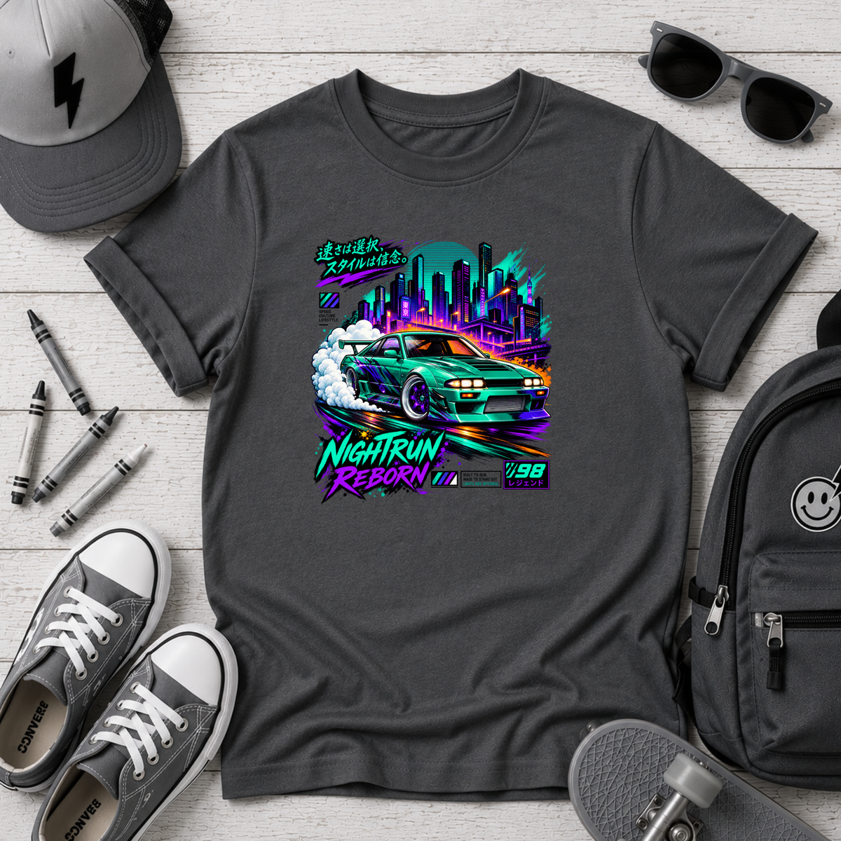 Boys Graphic "Nightrun Retro Racing" T-Shirt