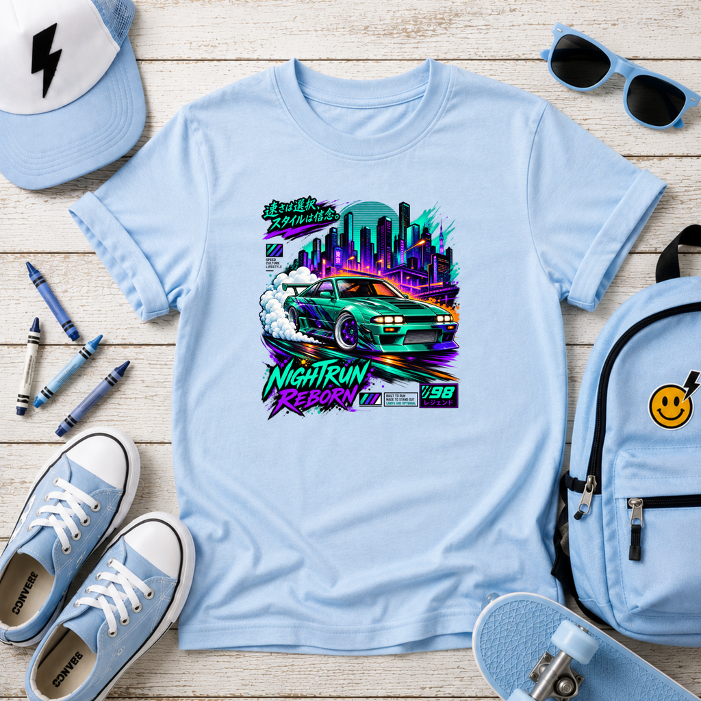 Boys Graphic "Nightrun Retro Racing" T-Shirt