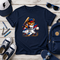 Kids Baseball Bear Tee Batting Bear Sports Graphic Shirt for Little Players