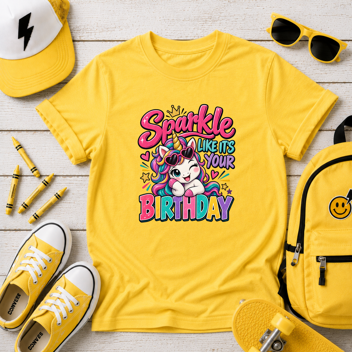 Birthday Unicorn T-shirt "Sparkle Like It's Your Birthday"