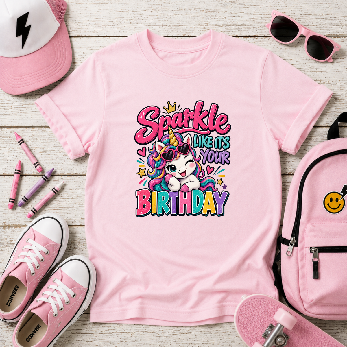 Birthday Unicorn T-shirt "Sparkle Like It's Your Birthday"