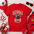 Girls Tee "Spooky Little Thing" Halloween Pumpkin Cat Shirt