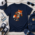 Kids Tee Playful Fox Football Player Sports Graphic