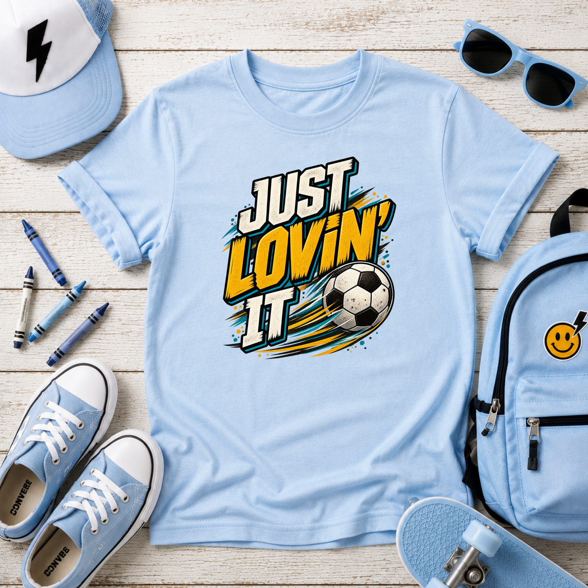 Kids Soccer T‑Shirt "Just Lovin' It" Sports Graphic Tee
