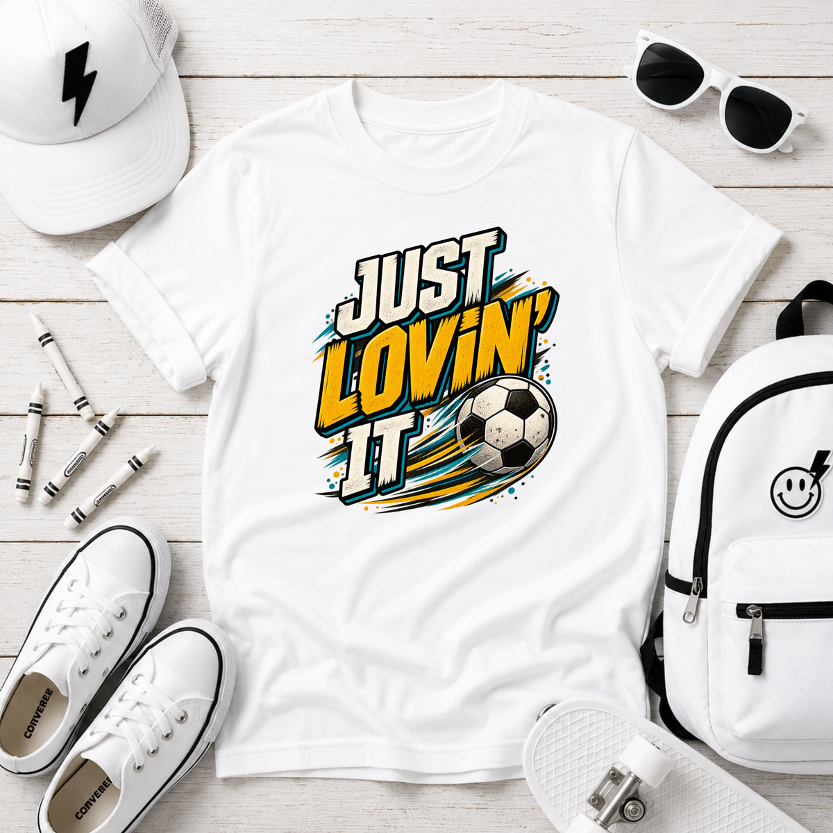 Kids Soccer T‑Shirt "Just Lovin' It" Sports Graphic Tee