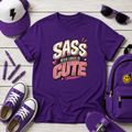 Kids T-Shirt "Sass Never Looked So Cute" Pink Retro Graphic