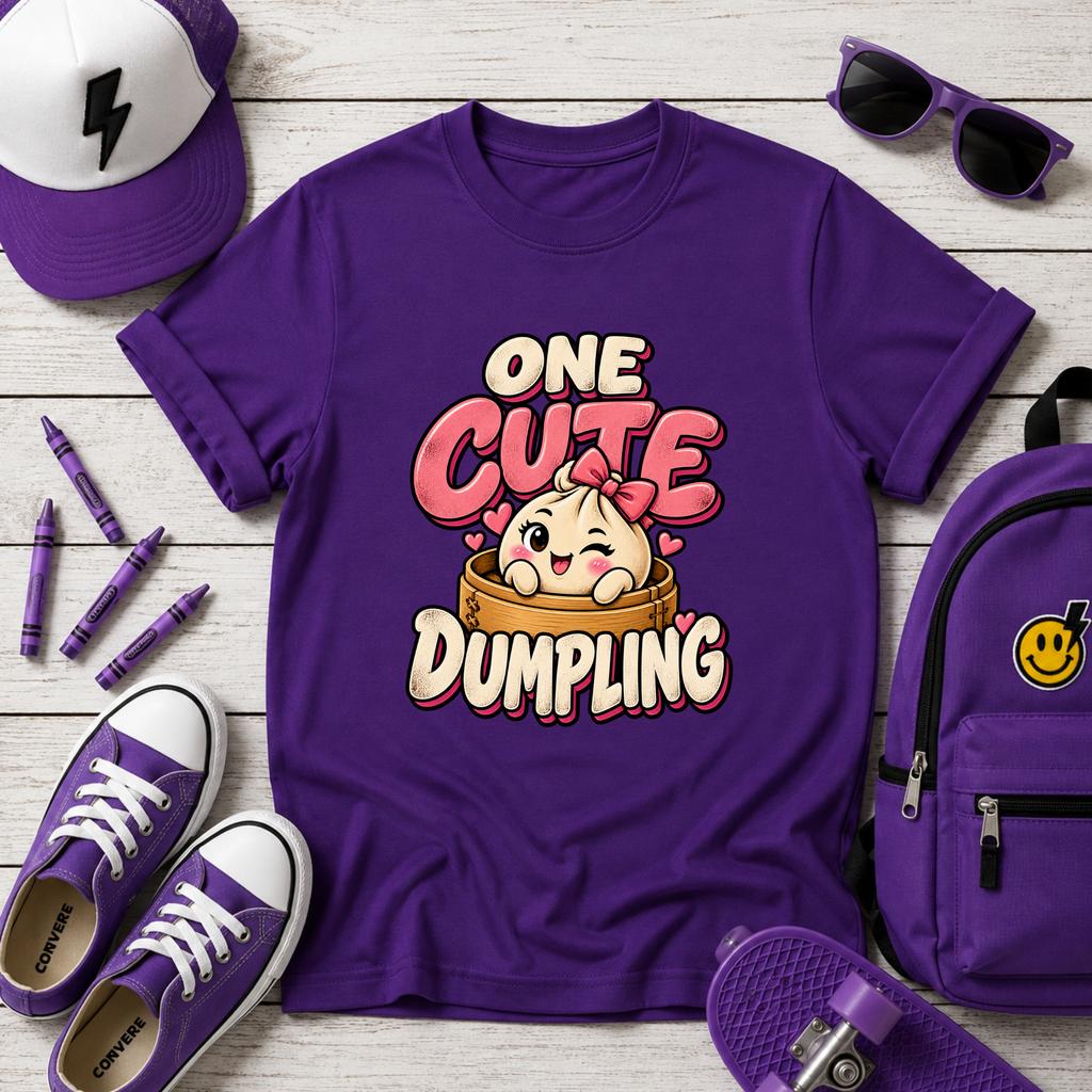 Kids Tee "One Cute Dumpling" Cartoon Dumpling Shirt