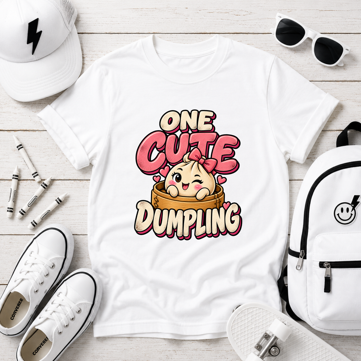 Kids Tee "One Cute Dumpling" Cartoon Dumpling Shirt