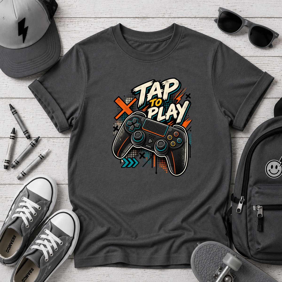 Kids 'Tap to Play' Gaming Controller T-Shirt