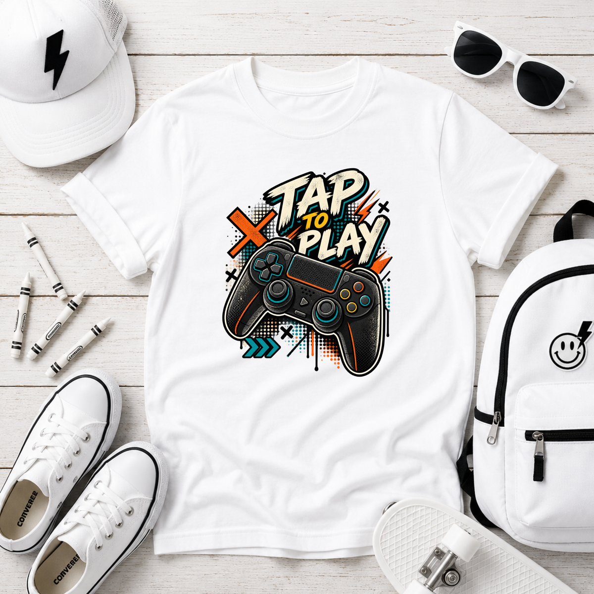 Kids 'Tap to Play' Gaming Controller T-Shirt