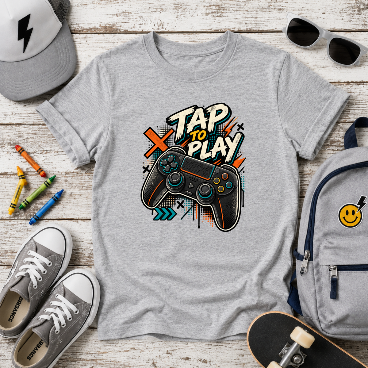 Kids 'Tap to Play' Gaming Controller T-Shirt