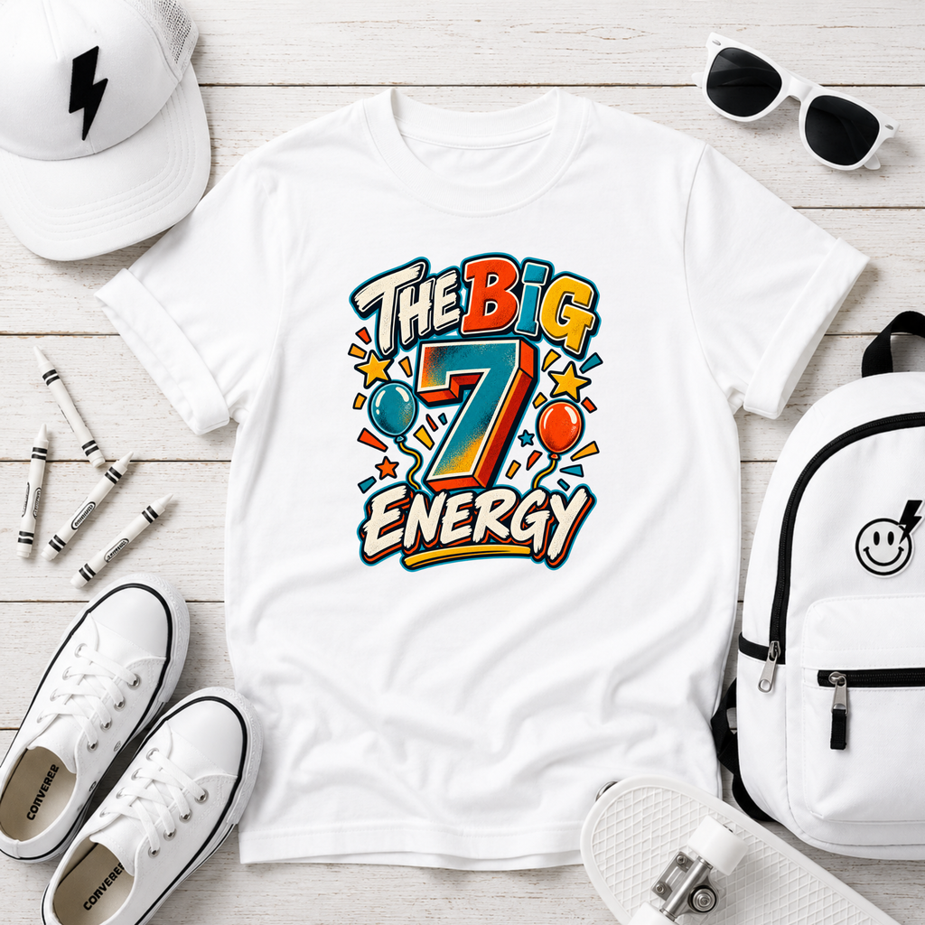 Kids T-Shirt "The Big 7 Energy" Birthday Tee