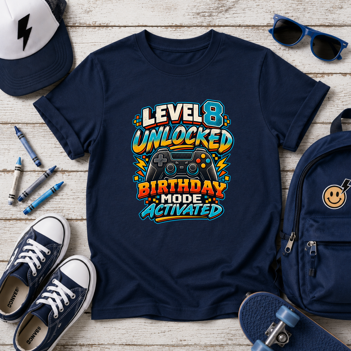 Level 8 Unlocked Birthday Shirt, Gamer 8th Birthday T-shirt