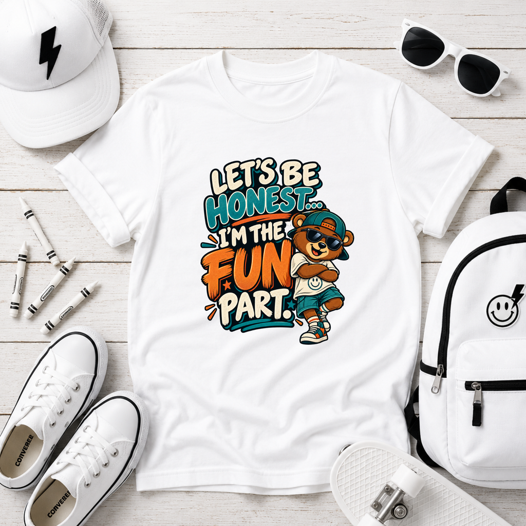 "Let’s Be Honest I’m the Fun Part" Cartoon Graphic T-shirt
