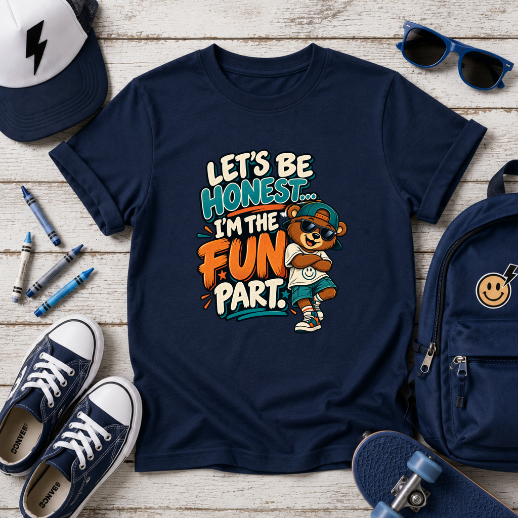 "Let’s Be Honest I’m the Fun Part" Cartoon Graphic T-shirt