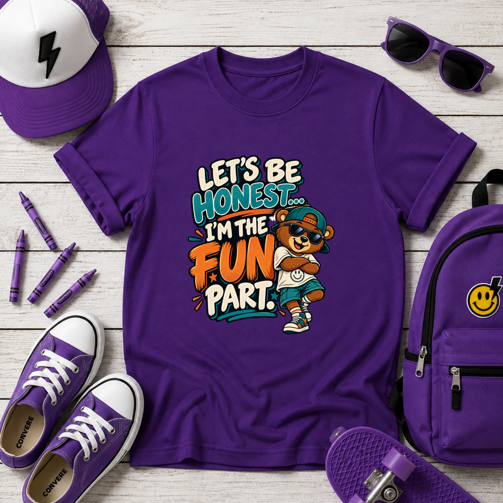 "Let’s Be Honest I’m the Fun Part" Cartoon Graphic T-shirt