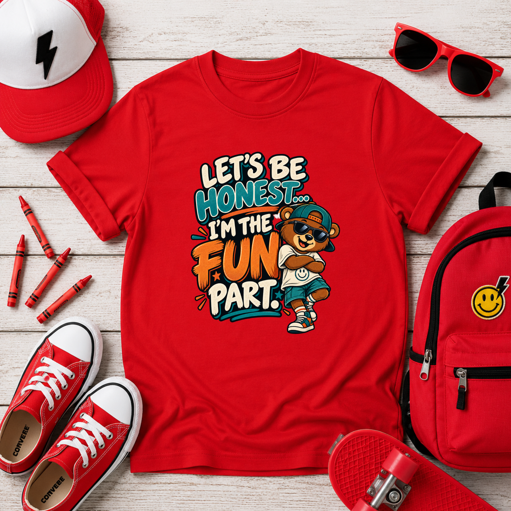 "Let’s Be Honest I’m the Fun Part" Cartoon Graphic T-shirt