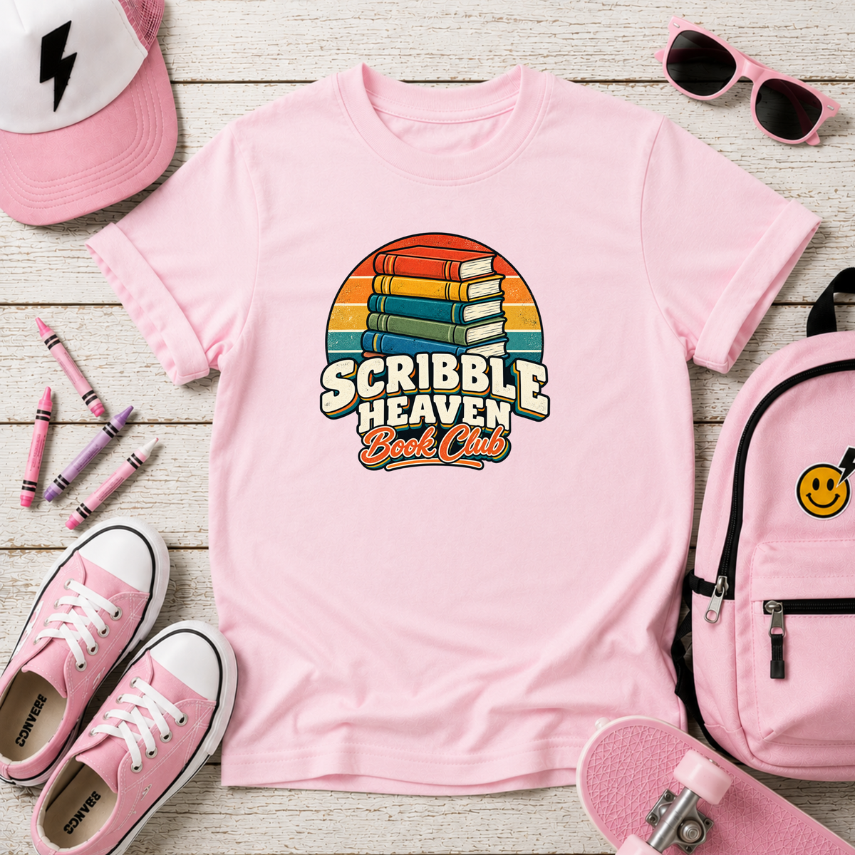 Kids T-Shirt "Scribble Heaven" Retro Rainbow Art Club Tee