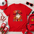 Kids Halloween T-Shirt Cute Witch & Pumpkins "Happy Halloween"