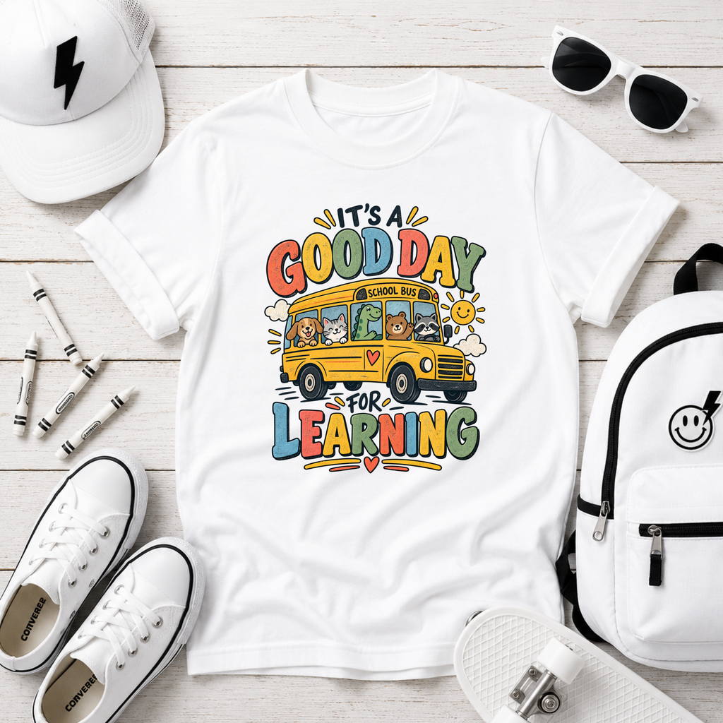 "It's a Good Day for Learning" School Bus Back-to-School Shirt