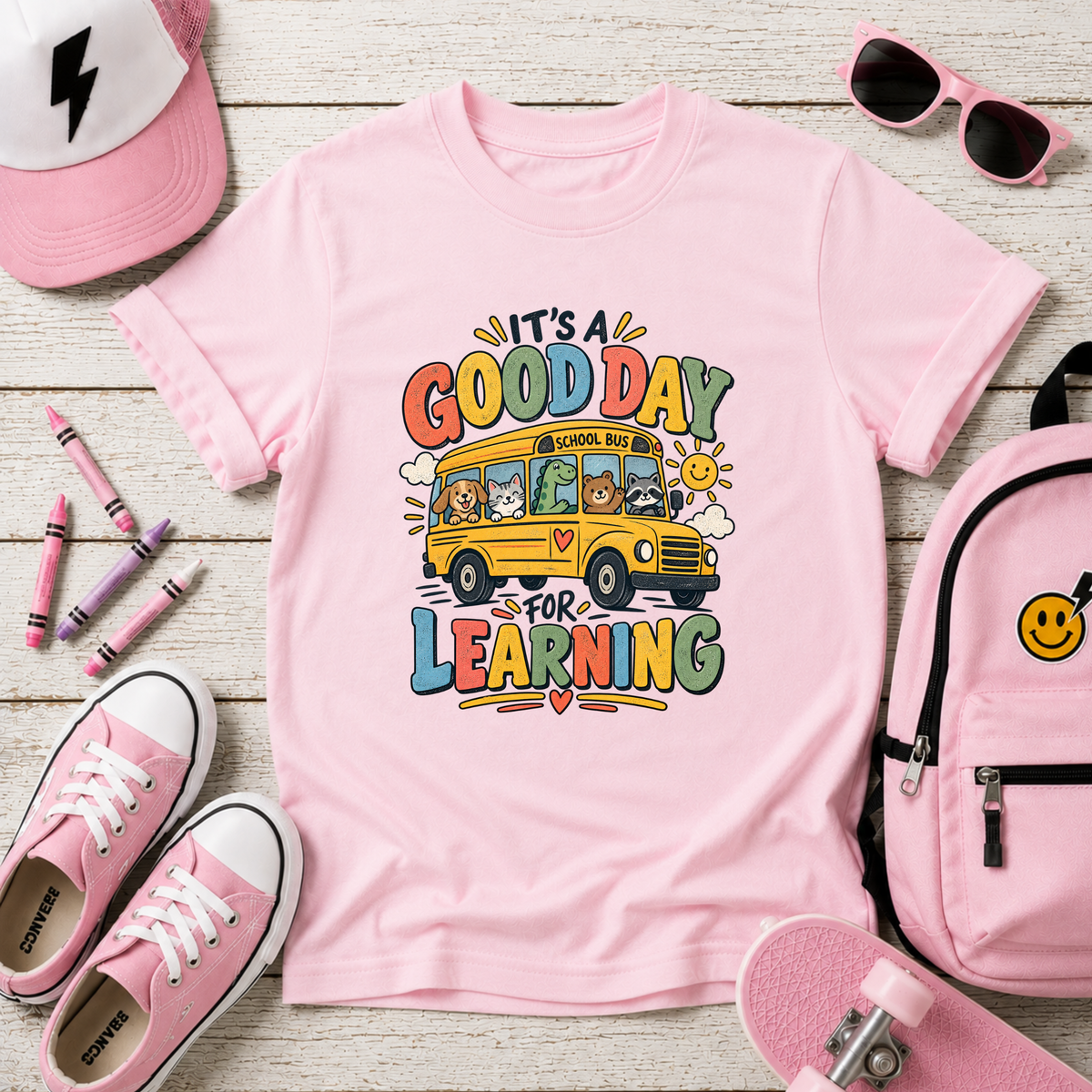 "It's a Good Day for Learning" School Bus Back-to-School Shirt
