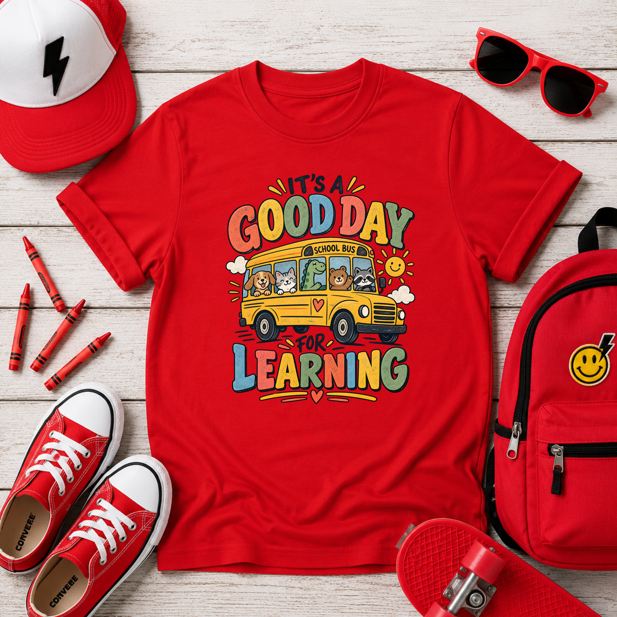 "It's a Good Day for Learning" School Bus Back-to-School Shirt