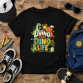 Kids Dino Life T‑Shirt 'Living That Dino Life' Colorful Dinosaur Tee
