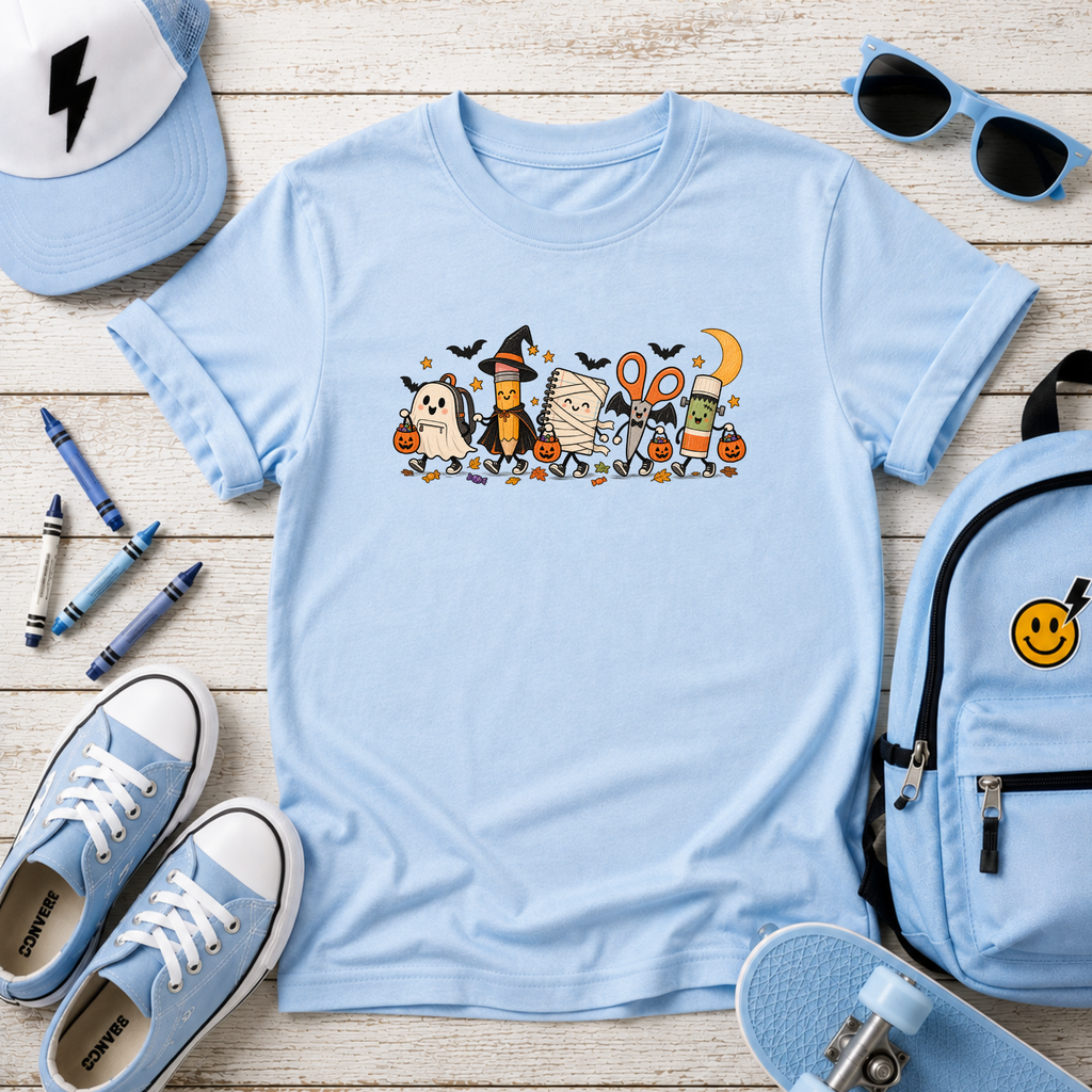 Kids Halloween Graphic Tee Cute Trick-or-Treat Owl & Friends Graphic